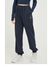 Spodnie spodnie dresowe bawełniane damskie kolor granatowy gładkie - Answear.com P.E Nation