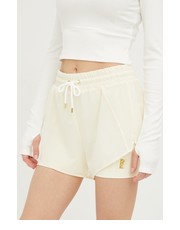 Spodnie szorty treningowe Reset damskie kolor beżowy gładkie medium waist - Answear.com P.E Nation