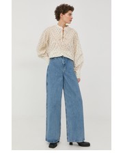 Bluzka bluzka bawełniana damska kolor beżowy wzorzysta - Answear.com Bruuns Bazaar