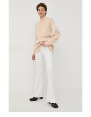 Sweter sweter damski kolor beżowy ciepły z półgolfem - Answear.com Bruuns Bazaar