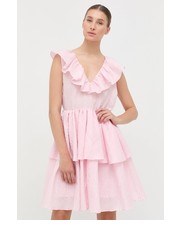 Sukienka sukienka kolor różowy mini rozkloszowana - Answear.com Custommade