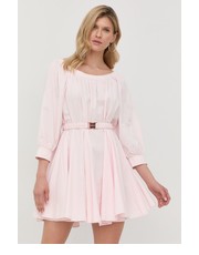 Sukienka Miss Sixty sukienka z domieszką lnu kolor różowy mini rozkloszowana - Answear.com MISS SIXTY
