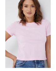 Bluzka t-shirt bawełniany kolor różowy - Answear.com Calvin Klein Jeans