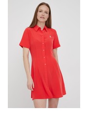Sukienka sukienka kolor czerwony mini rozkloszowana - Answear.com Calvin Klein Jeans