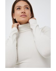 Sweter longsleeve damski kolor beżowy z golfem - Answear.com Calvin Klein Jeans
