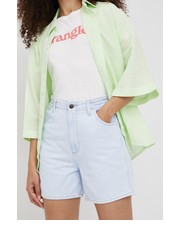 Spodnie szorty jeansowe damskie gładkie high waist - Answear.com Wrangler