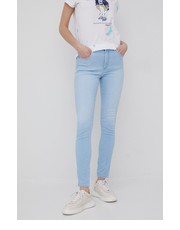 Jeansy jeansy HIGH RISE SKINNY SOFT BLUE damskie high waist - Answear.com Wrangler