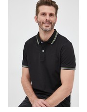 T-shirt - koszulka męska polo bawełniane kolor czarny gładki - Answear.com Geox