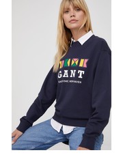 Bluza bluza bawełniana damska kolor granatowy z nadrukiem - Answear.com Gant