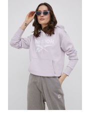 Bluza Bluza damska kolor różowy z kapturem z nadrukiem - Answear.com Reebok