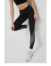 Legginsy legginsy treningowe damskie kolor czarny wzorzyste - Answear.com Reebok