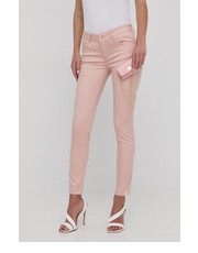 Spodnie spodnie damskie kolor różowy dopasowane medium waist - Answear.com Liu Jo