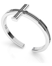 Pierścionek Srebrny pierścionek z krzyżykiem, sznurek 925 : Kolor pokrycia srebra - Pokrycie Jasnym Rodem - Giorre.pl Giorre