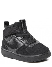 Trzewiki dziecięce Buty  - Court Borough Mid 2 Boot Md CQ4027 001 Black/Black/Black - eobuwie.pl Nike