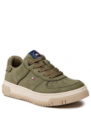 Półbuty dziecięce Sneakersy  - Low Cut Lace-Up Sneaker T3B9-32478-1441 S Military Green 414 - eobuwie.pl Tommy Hilfiger
