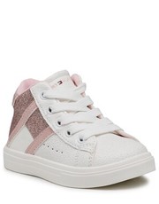 Trzewiki dziecięce Sneakersy Tommy hilfiger - High Top Lace-Up Sneaker T1A9-32301-0701 M White/Pink X134 - eobuwie.pl Tommy Hilfiger