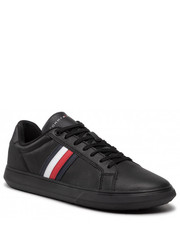Mokasyny męskie Sneakersy  - Corporate Cup Leather Stripes FM0FM04275 Black BDS - eobuwie.pl Tommy Hilfiger