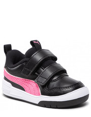 Półbuty dziecięce Sneakersy  - Multiflex Glitz V Inf 384886 03  Black/Sunset Pink - eobuwie.pl Puma