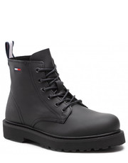 Trapery męskie Trapery  - Short Lace Up Leather Boot EM0EM01040 Black BDS - eobuwie.pl Tommy Jeans