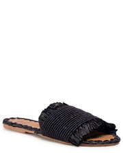 Klapki Klapki  - Leather Sandals S 1.6 Y0 Black Fringed - eobuwie.pl Manebi