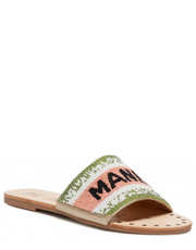 Klapki Klapki  - Leather Sandals S 3.8 Y0 Rose Green - eobuwie.pl Manebi