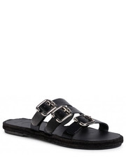 Espadryle Espadryle  - Leather Sandals S 2.1 Y0 Black W Triple Buckle - eobuwie.pl Manebi