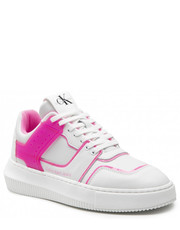 Sneakersy Sneakersy  - Chunky Cupsole Laceup Low Tpu YW0YW00690 White/Neon Pink 0LA - eobuwie.pl Calvin Klein Jeans