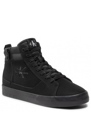 Mokasyny męskie Sneakersy  - Vukcanized Laceup Mid Zip YM0YM004830GT Triple Black 0GT - eobuwie.pl Calvin Klein Jeans
