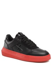 Mokasyny męskie Sneakersy  - Chunky Cupsole Lth-Pu Mono YM0YM00550 Black/Ruby Red 0GR - eobuwie.pl Calvin Klein Jeans