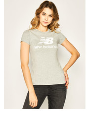Bluzka T-Shirt Essentials Stacked Logo Tee WT91546 Szary Athletic Fit - modivo.pl New Balance