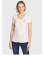 Bluzka T-Shirt Mini Triangle W2YI45 J1311 Różowy Slim Fit - modivo.pl Guess