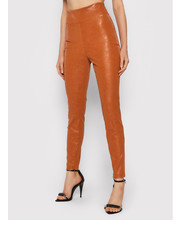 Spodnie Spodnie z imitacji skóry Priscilla W1BB08 WE5V0 Pomarańczowy Extra Slim Fit - modivo.pl Guess