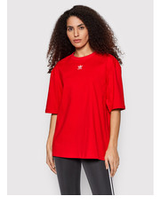 Bluzka T-Shirt adicolor Essentials HF7474 Czerwony Relaxed Fit - modivo.pl Adidas