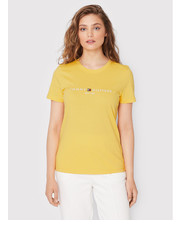 Bluzka T-Shirt WW0WW28681 Żółty Slim Fit - modivo.pl Tommy Hilfiger