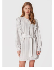Sukienka Sukienka koszulowa Stripe Short Frill WW0WW37587 Biały Regular Fit - modivo.pl Tommy Hilfiger