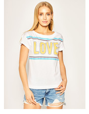 Bluzka T-Shirt W4F301WM 3876 Biały Regular Fit - modivo.pl Love Moschino