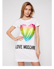 Sukienka Sukienka codzienna W592914M 3876 Biały Regular Fit - modivo.pl Love Moschino