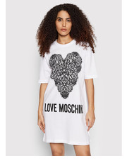 Sukienka Sukienka codzienna W592335M 3876 Biały Regular Fit - modivo.pl Love Moschino