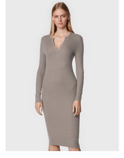 Sukienka Sukienka dzianinowa K20K204904 Brązowy Slim Fit - modivo.pl Calvin Klein 