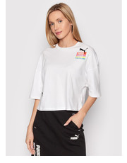 Bluzka T-Shirt Brand Love 534350 Biały Oversize - modivo.pl Puma