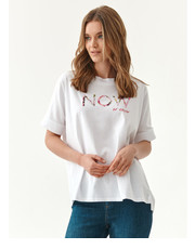 Bluzka T-Shirt Like 6 T2215.111 Biały Relaxed Fit - modivo.pl Tatuum