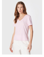 Bluzka T-Shirt Jersey DW0DW09195 Różowy Slim Fit - modivo.pl Tommy Jeans