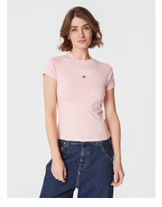 Bluzka T-Shirt Essential Logo DW0DW14899 Różowy Regular Fit - modivo.pl Tommy Jeans
