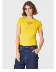 Bluzka T-Shirt Essential Logo DW0DW14899 Żółty Regular Fit - modivo.pl Tommy Jeans