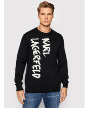 Sweter męski Sweter 655025 512399 Czarny Regular Fit - modivo.pl Karl Lagerfeld