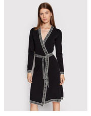 Sukienka Sukienka dzianinowa Wrap 215W1330 Czarny Regular Fit - modivo.pl Karl Lagerfeld