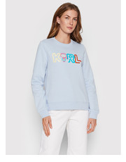 Bluza Bluza Jelly Mini Logo 221W1800 Niebieski Regular Fit - modivo.pl Karl Lagerfeld