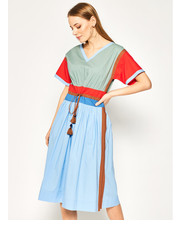 Sukienka Sukienka codzienna Color-Block Poplin 63610 Kolorowy Regular Fit - modivo.pl Tory Burch