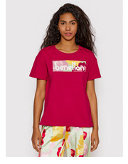 Bluzka T-Shirt 3MI5D100R Różowy Regular Fit - modivo.pl United Colors Of Benetton