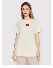 Bluzka T-Shirt 50456008 Beżowy Slim Fit - modivo.pl Hugo